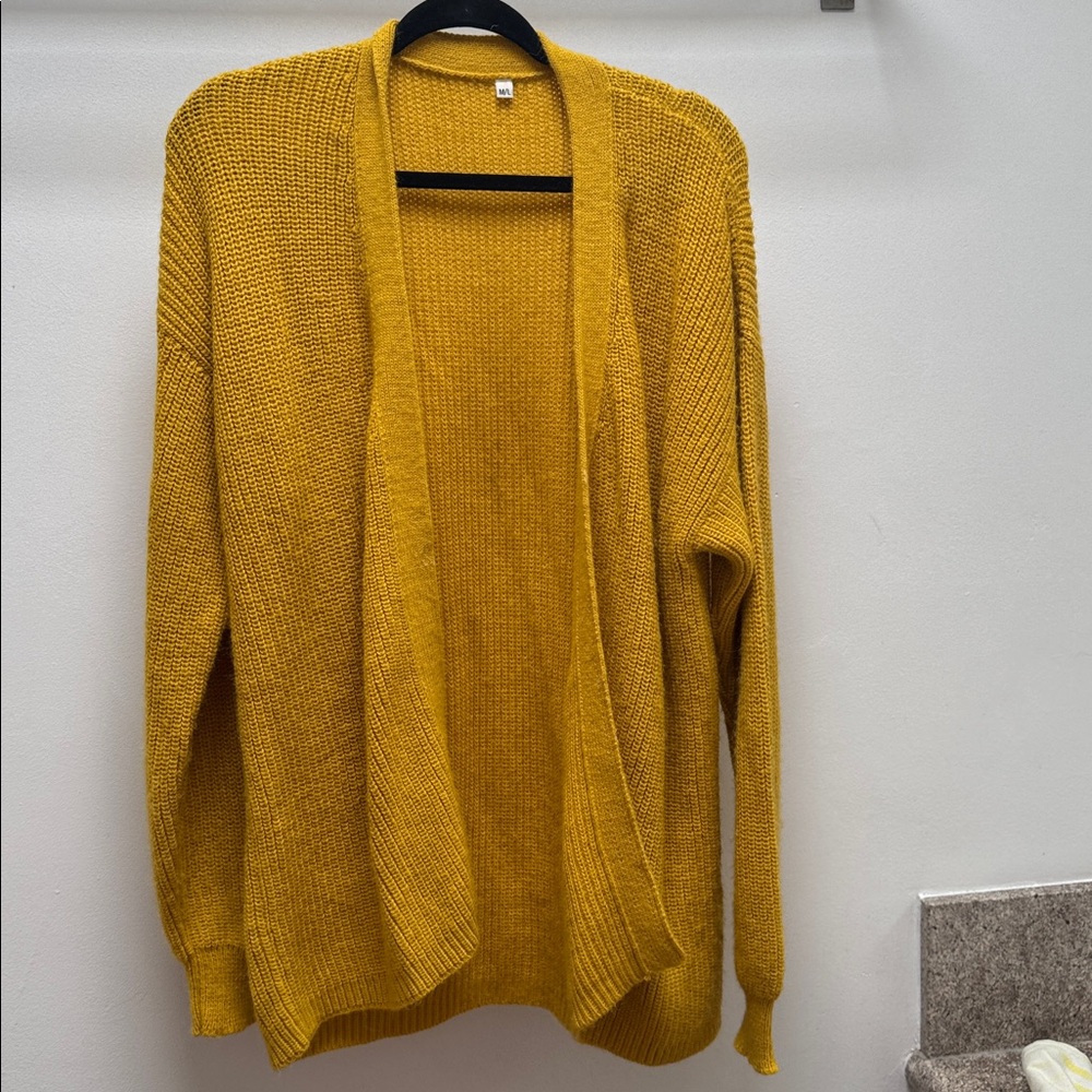 Mustard Yellow Open Front Cardigan